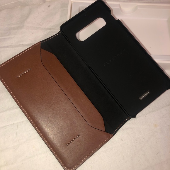 Platinum Genuine Leather Wallet Folio Phone Case - Picture 4 of 9